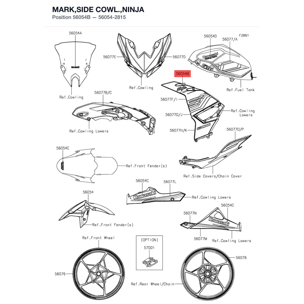 Kawasaki OEM – MARK,SIDE COWL.,NINJA product image
