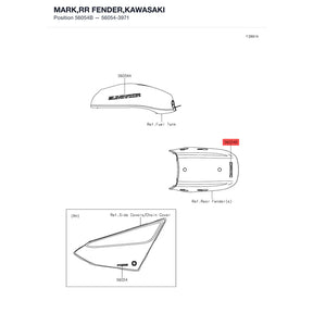 Kawasaki OEM – MARK,RR FENDER,KAWASA product image