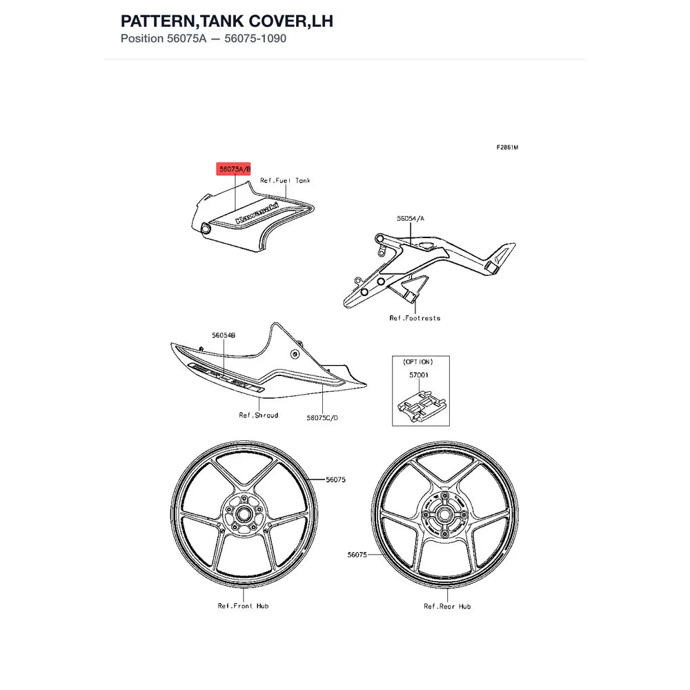 Kawasaki OEM – PATTERN,TANK COVER,LH product image