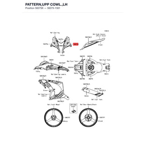 Kawasaki OEM – PATTERN,UPP COWL.,LH product image