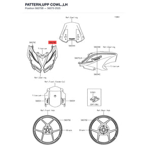 Kawasaki OEM – PATTERN,UPP COWL.,LH product image