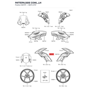 Kawasaki OEM – PATTERN,SIDE COWL.,LH product image