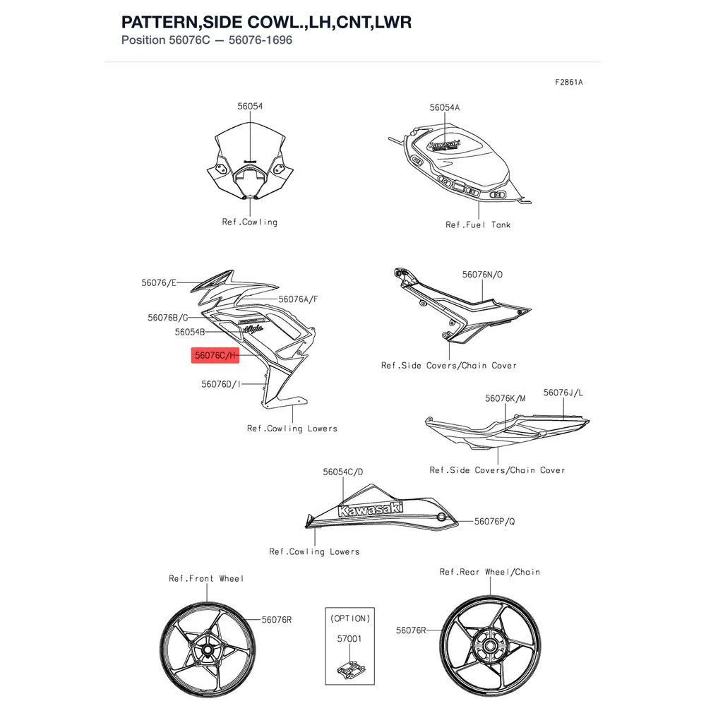 Kawasaki OEM – PATTERN,SIDE COWL.,LH product image