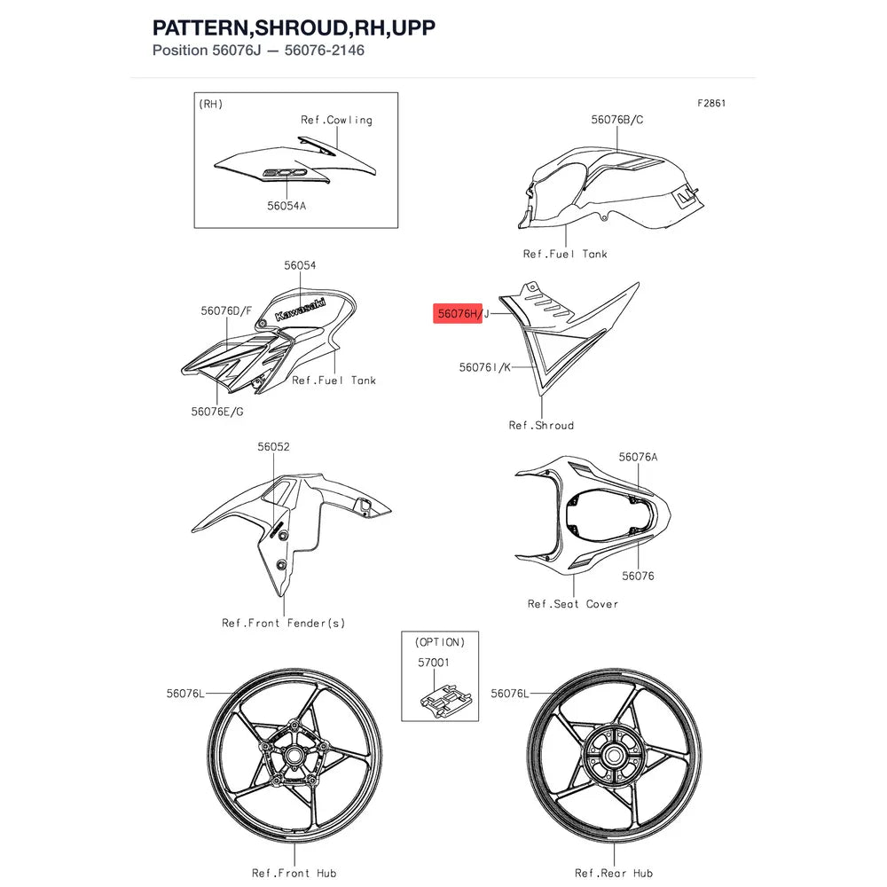 Kawasaki OEM – PATTERN,SHROUD,RH,UPP product image