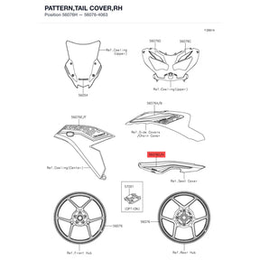 Kawasaki OEM – PATTERN,TAIL COVER,RH product image