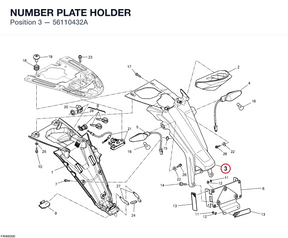 NUMBER PLATE HOLDER 56110432A diagram position