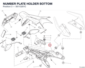 NUMBER PLATE HOLDER BOTTOM 56113201C diagram position