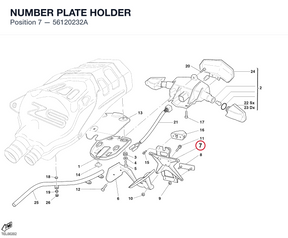 NUMBER PLATE HOLDER 56120232A diagram position