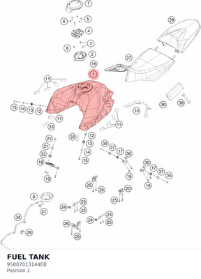 Diagram preview: FUEL TANK (95807013144EB)