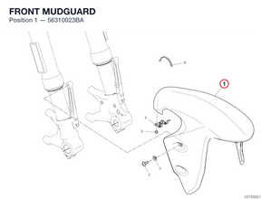 FRONT MUDGUARD 56310023BA diagram position