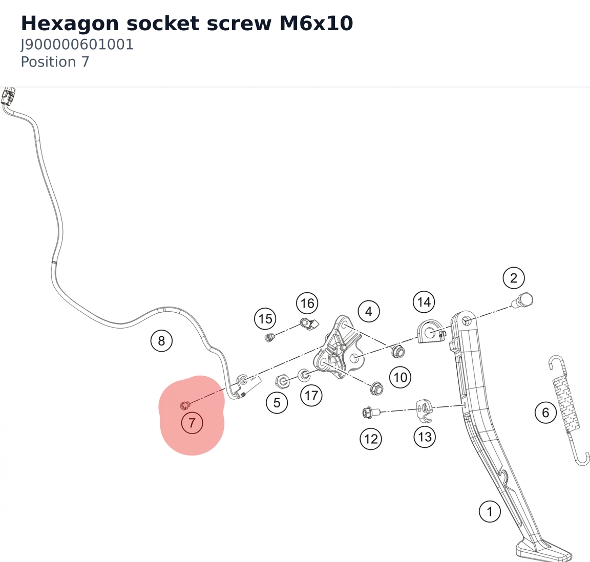 Diagram preview: Hexagon socket screw M6x10 (J900000601001)