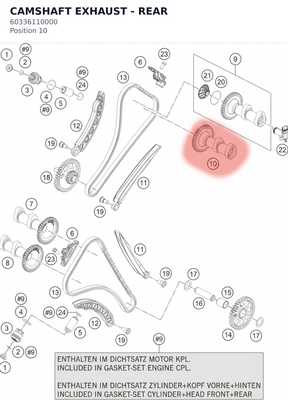 Diagram preview: CAMSHAFT EXHAUST - REAR (60336110000)