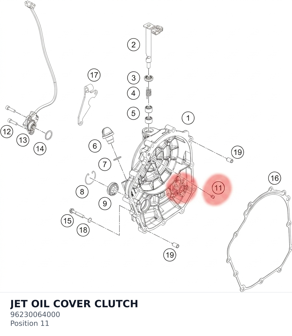 Diagram preview: JET OIL COVER CLUTCH (96230064000)