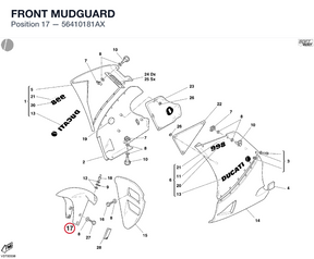 FRONT MUDGUARD 56410181AX diagram position
