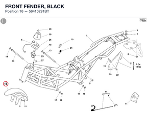 FRONT FENDER, BLACK 56410291BT diagram position
