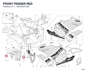 FRONT FENDER RED 56410421CW diagram position