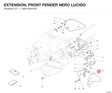 EXTENSION, FRONT FENDER NERO LUCIDO