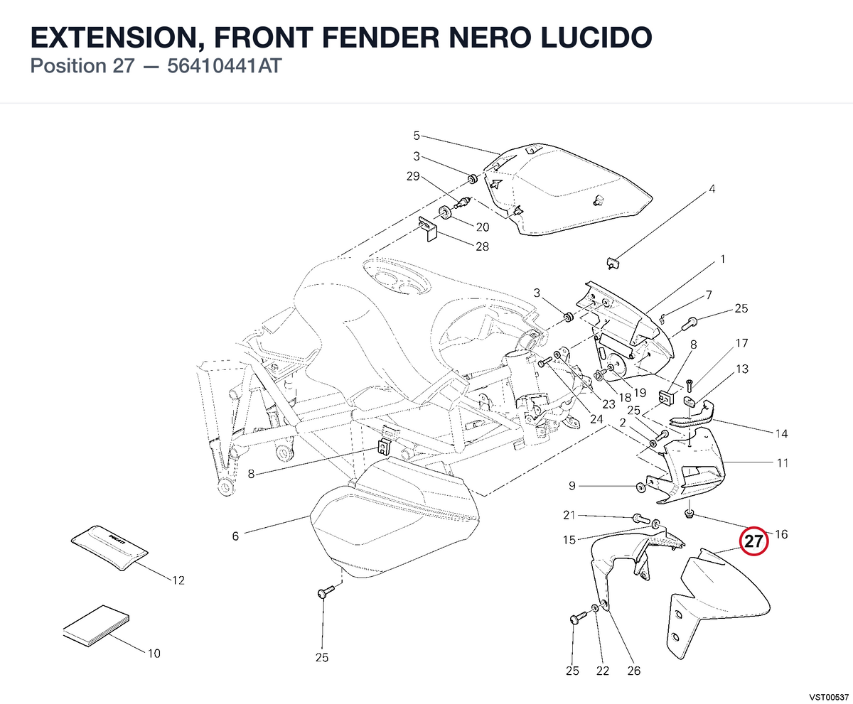 EXTENSION, FRONT FENDER NERO LUCIDO