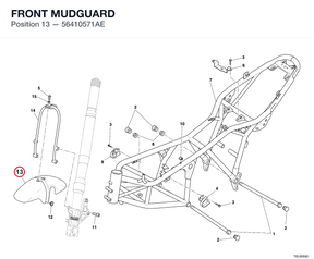 FRONT MUDGUARD 56410571AE diagram position