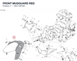 FRONT MUDGUARD RED 56411061BA diagram position