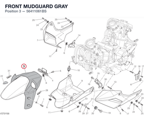 FRONT MUDGUARD GRAY 56411061BS diagram position