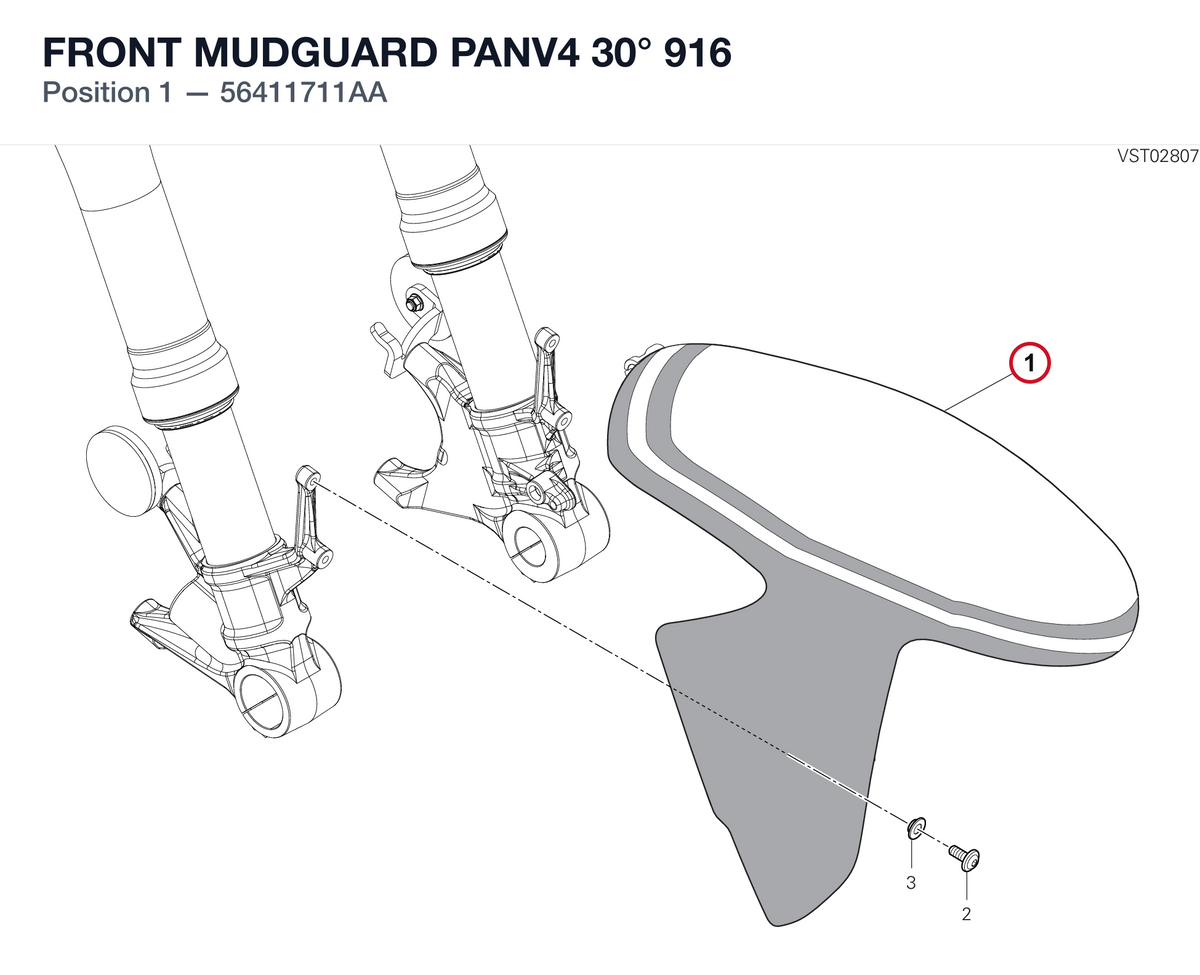 FRONT MUDGUARD PANV4 30° 916 56411711AA diagram position