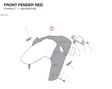 FRONT FENDER RED 56416581AA diagram position