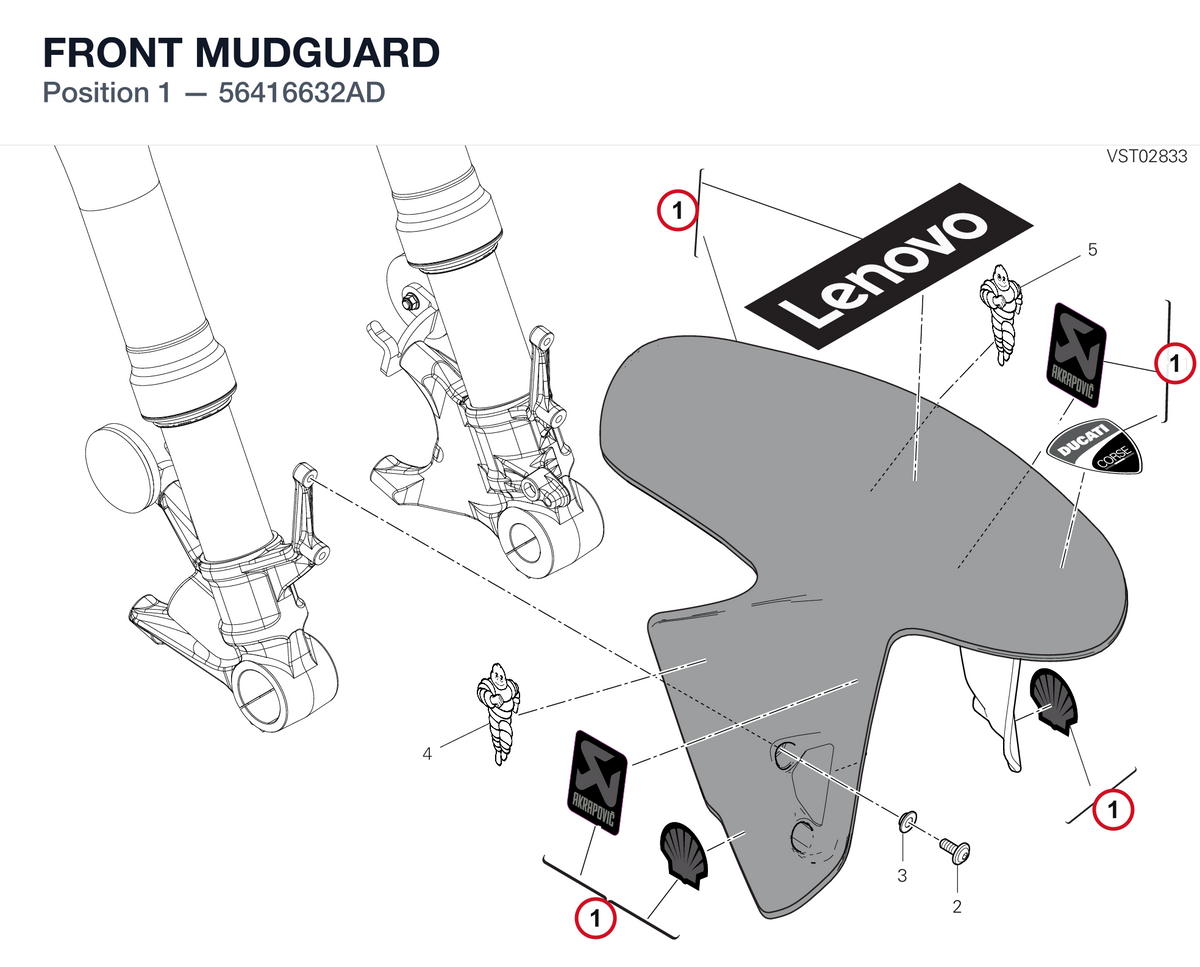 FRONT MUDGUARD 56416632AD diagram position