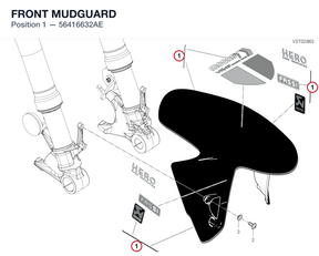 FRONT MUDGUARD 56416632AE diagram position