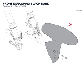 FRONT MUDGUARD BLACK DARK 56416701AK diagram position