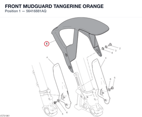 FRONT MUDGUARD TANGERINE ORANGE 56416881AQ diagram position