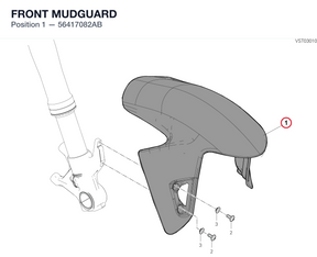 FRONT MUDGUARD 56417082AB diagram position