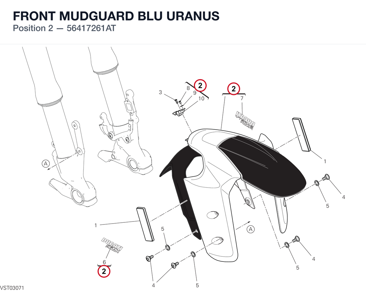 FRONT MUDGUARD BLU URANUS
