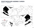 FRONT MUDGUARD ASSEMBLY CARBON 56420551D diagram position
