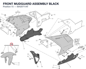 FRONT MUDGUARD ASSEMBLY BLACK 56420711AT diagram position