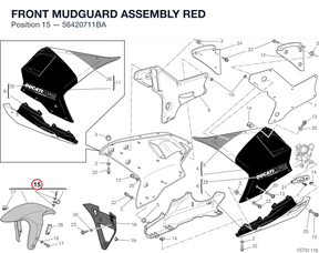 FRONT MUDGUARD ASSEMBLY RED 56420711BA diagram position