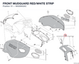 FRONT MUDGUARD RED/WHITE STRIP 56420842AC diagram position