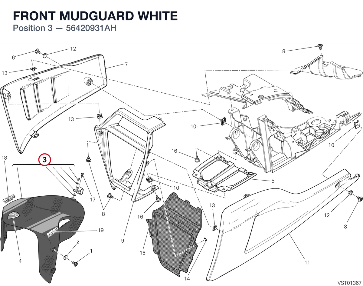 FRONT MUDGUARD WHITE