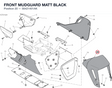 FRONT MUDGUARD MATT BLACK 56421401AK diagram position