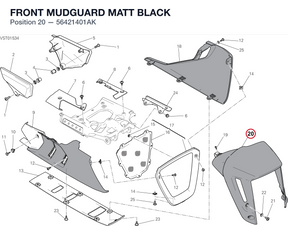 FRONT MUDGUARD MATT BLACK 56421401AK diagram position