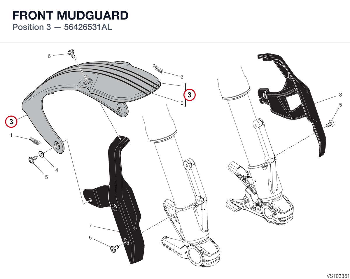 FRONT MUDGUARD 56426531AL diagram position