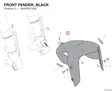 FRONT FENDER, BLACK 564P0912AD diagram position