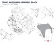FRONT MUDGUARD ASSEMBLY BLACK 564P1082AK diagram position