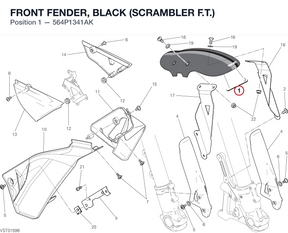 FRONT FENDER, BLACK (SCRAMBLER F.T.) 564P1341AK diagram position