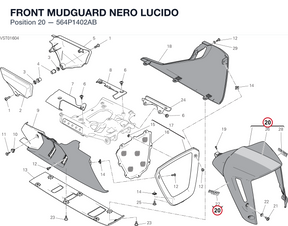 FRONT MUDGUARD NERO LUCIDO 564P1402AB diagram position