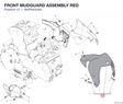 FRONT MUDGUARD ASSEMBLY RED 564P6442AA diagram position