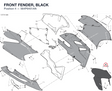 FRONT FENDER, BLACK 564P6451AN diagram position