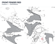 FRONT FENDER RED 564P6482AA diagram position