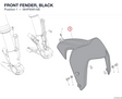 FRONT FENDER, BLACK 564P6591AB diagram position