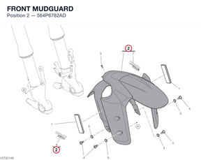FRONT MUDGUARD 564P6782AD diagram position